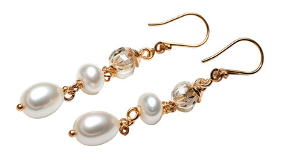 Elegant pearl and crystal dangle earrings