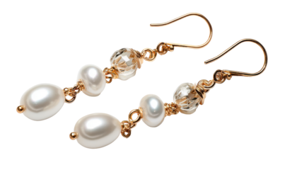 Elegant pearl and crystal dangle earrings