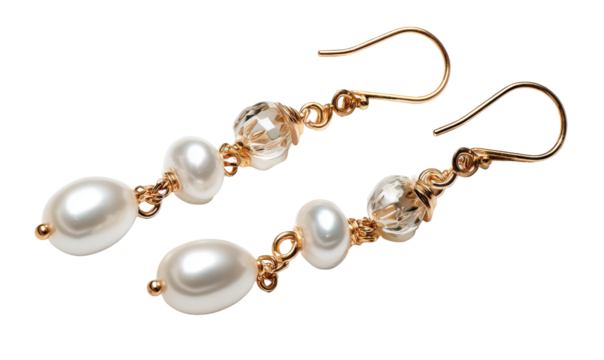 Elegant pearl and crystal dangle earrings
