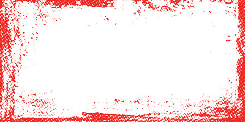 Textured red border frame with white space for text or images white background