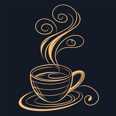 Hand drawn coffee cup silhouette set vector illustration design 