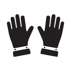 Pair of black working gloves icon symbolizing protection and manual labor for various industries