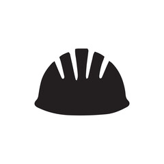 Black silhouette of a hard hat safety helmet for construction and industrial work
