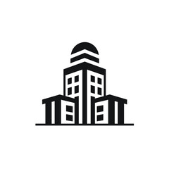 Naklejka premium Modern silhouette of a grand building with a dome