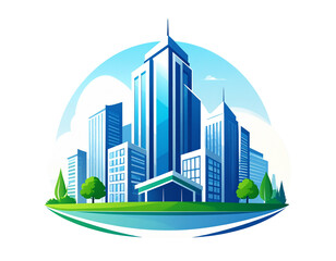 Firefly_peony flowers isolated on white - Firefly_real estate city building logo