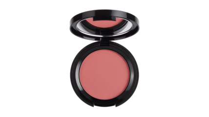 Blush makeup cosmetic beauty face powder cheeks mirror black container product glamour accessory fashion on transparent background