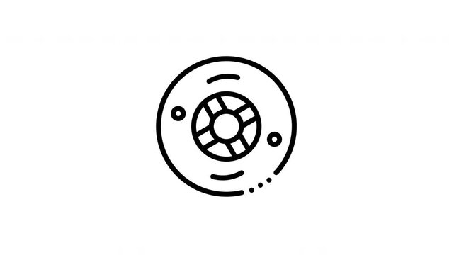 icon line motion graphic cd