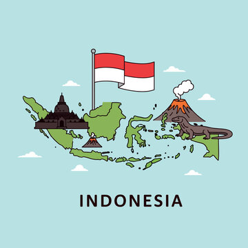 PrintSimple Vector Map of Indonesia

