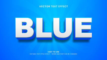 Fototapeta premium editable text effect blue 3d style premium vector