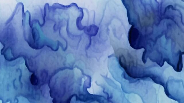 two-dimensional artistic background exhibiting soft blue hue with visible brushstroke textures and water-based paint effects