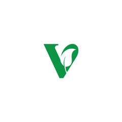 v leaf logo. vector design of letter V and leaves for icon, symbol or logo