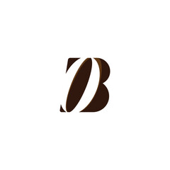 B coffee logo. vector design of letter B and coffee beans for icon,symbol or logo
