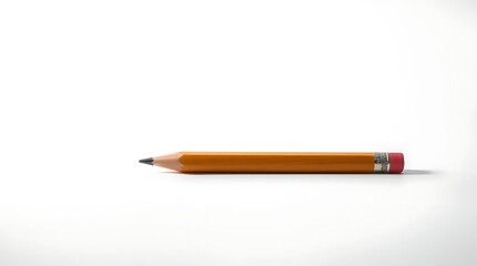 Pencils lying horizontally, isolated on a white background.