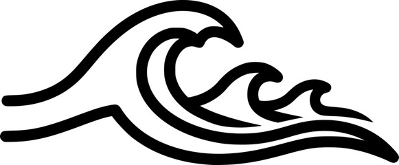 Obraz premium Ocean waves outline icon vector 