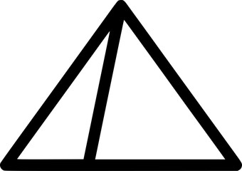 Pyramid shape outline icon vector

