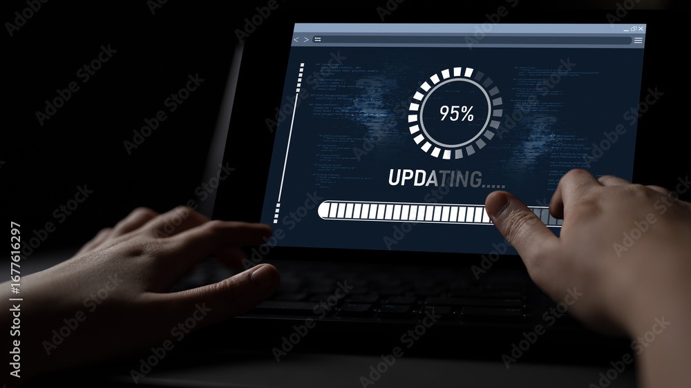 Poster knowledge upgrade and software updates support digital skills growth, competitiveness, and continuou
