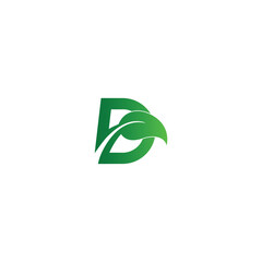 d leaf logo. vector design of letter D and leaf for icon,symbol or logo