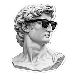david greek statue with sunglass clipart