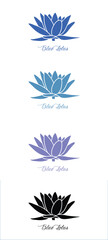 Blue Lotus Logo Design – Elegant Floral Symbol in Multiple Color Variations for Branding and Identity