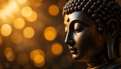 bronze Buddha statue's head