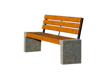 park bench isolated on white background