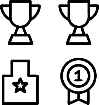 Celebrate achievement with these iconic symbols of victory and recognition, perfect for any winning concept.