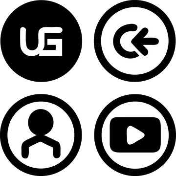 Modern icons for user, play, and navigation create sleek digital interfaces