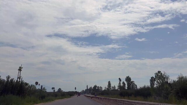Slow Motion Travelling Through Kashmir India Capturing Nature Beauty, Green Environment, Majestic Mountains, Flowing Rivers, Meadows, Serenity, Culture, Timeless Scenic Wonders  Clip 114