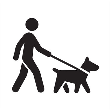  person walking dog vector icon