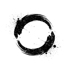 Enso Circle Symbolizing Enlightenment and the Universe. Ideal for spiritual practices, abstract design projects, and promotion of personal growth and mindfulness.