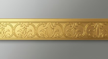 Golden decorative floral border design
