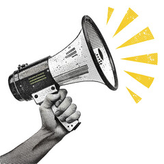 halftone megaphone