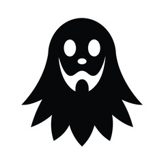 Ghost face emoji icon illustration