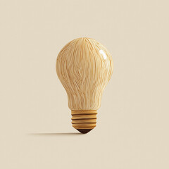 Minimalist Wooden Light Bulb Icon