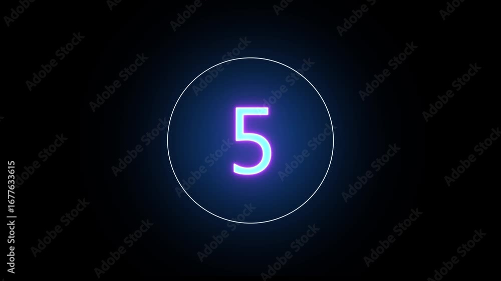 Poster countdown new timer 10 seconds animation projector and new style neon colorful countdown. stopwatch 