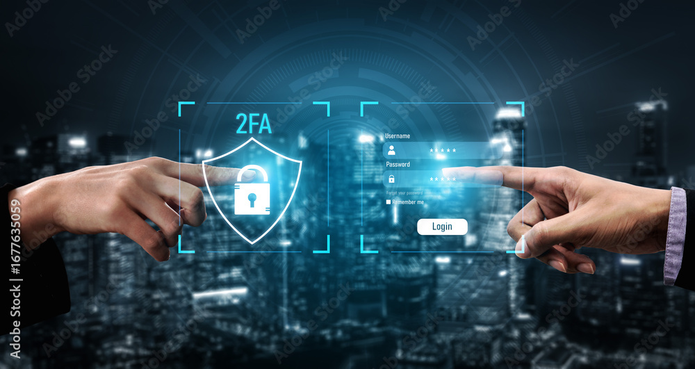 Aufkleber two-factor authentication strengthens login system security. adds protection, two-factor authenticat