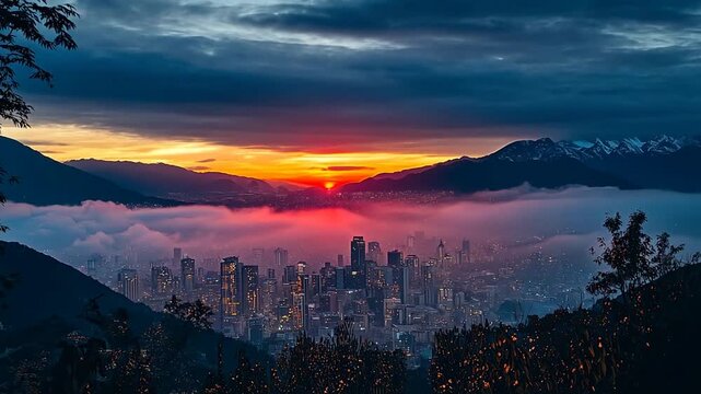 bogot&aacute; andes cityscape dawn columbian landscape video