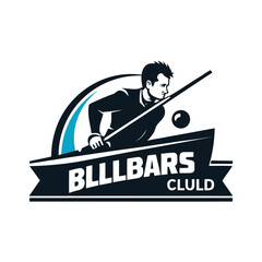 Billiards player logo, perfect for a sports team or gaming community isolated on white background