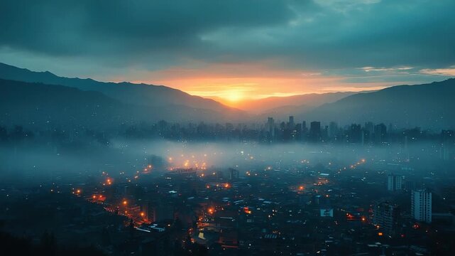 cali riverfront twilight glow colombian landscape video