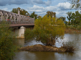 2024-10-11; bridge over the Odra in the city of Brzeg Poland