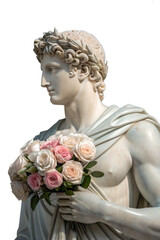 david statue with flower isolated on transparent