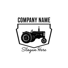 Vintage Tractor Logo Design for Farming Business.