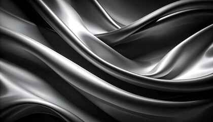 Fototapeta premium A dramatic abstract design featuring flowing, metallic silver drapes, highlighting a luxurious and elegant aesthetic.