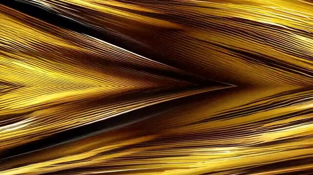 Golden Yellow Abstract Background with Shiny Metallic Parallel Lines Pattern