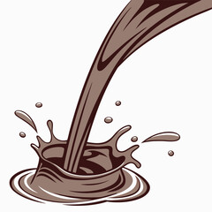 Dynamic liquid chocolate splash captured in a mesmerizing slow motion artistic design perfect for culinary or decadent themes