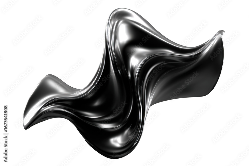 Aufkleber abstract fluid metal grid with dynamic motion on transparent background