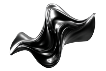 Abstract fluid metal grid with dynamic motion on transparent background