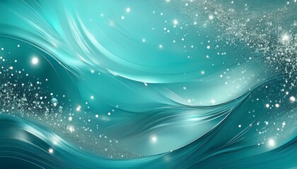 Obraz premium abstract art light turquoise background with delicate silver glitter for tranquil spaces