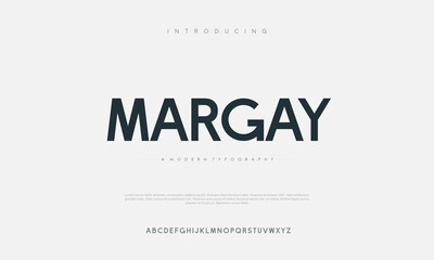 Margay Luxury minimalist alphabet display font vector. Elegant typeface
