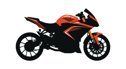Obraz premium Stylish Orange and Black Sports Motorcycle Illustration on White Background